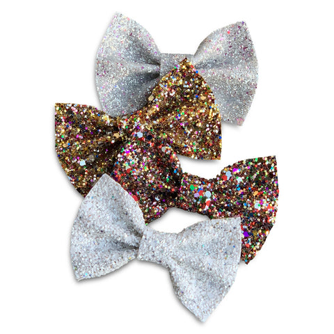 no slip glitter hair bow