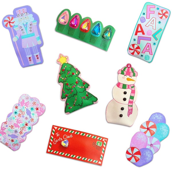 Christmas Embellished Snap Clips *NEW!*-Clearance no slip hair clips-Flower No slip hair clips-Animal no slip hair clips-Star no slip hair clip-heart no slip hair clips-butterfly no slip hair clips-Moo G Clips