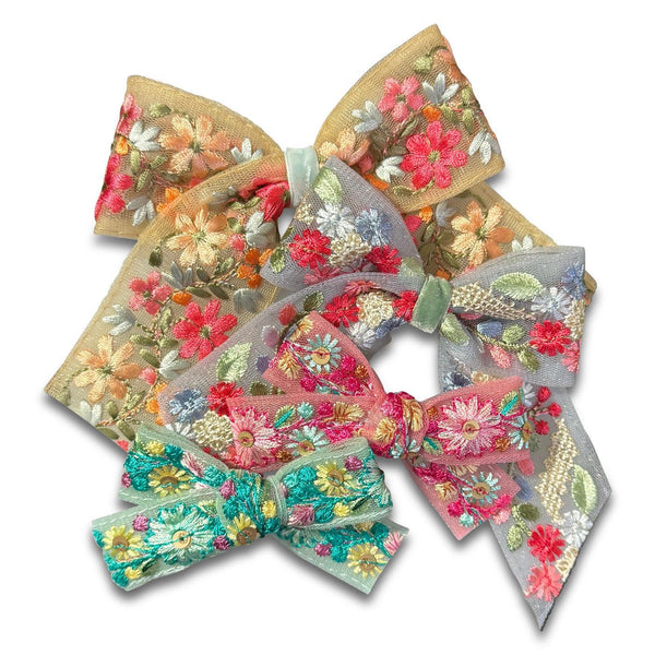 Floral Embroidery Hair Bows-Clearance no slip hair clips-Flower No slip hair clips-Animal no slip hair clips-Star no slip hair clip-heart no slip hair clips-butterfly no slip hair clips-Moo G Clips