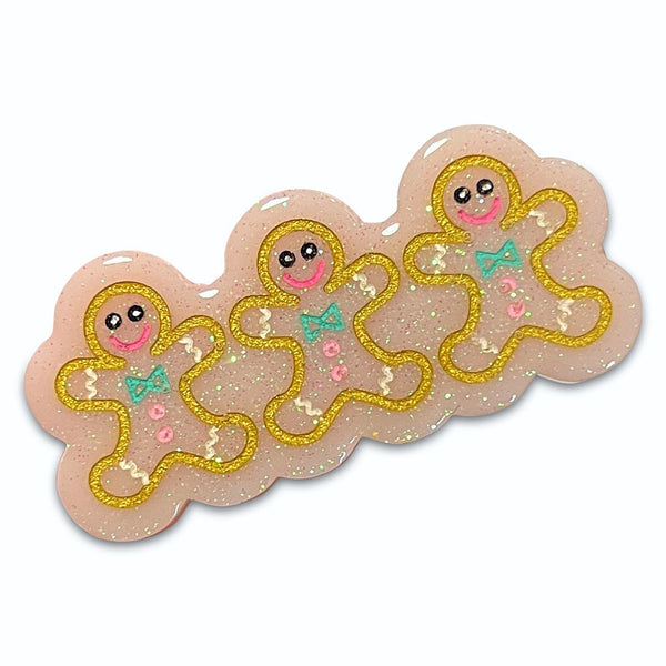 Glitter Hand Painted Wide Gingerbread Resin Hair Clips-Clearance no slip hair clips-Flower No slip hair clips-Animal no slip hair clips-Star no slip hair clip-heart no slip hair clips-butterfly no slip hair clips-Moo G Clips