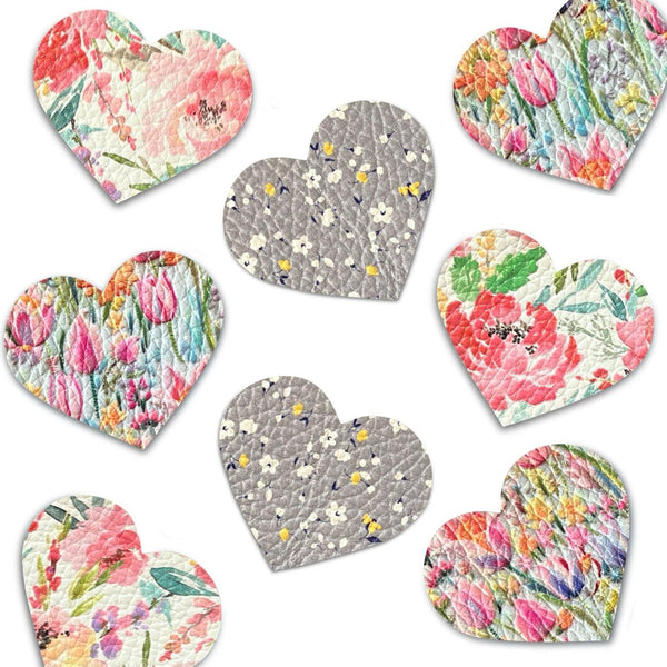 Golden Afternoon Garden Leather Hearts *NEW!*-no slip leather hair bows no slip leather hair clips-Moo G Clips