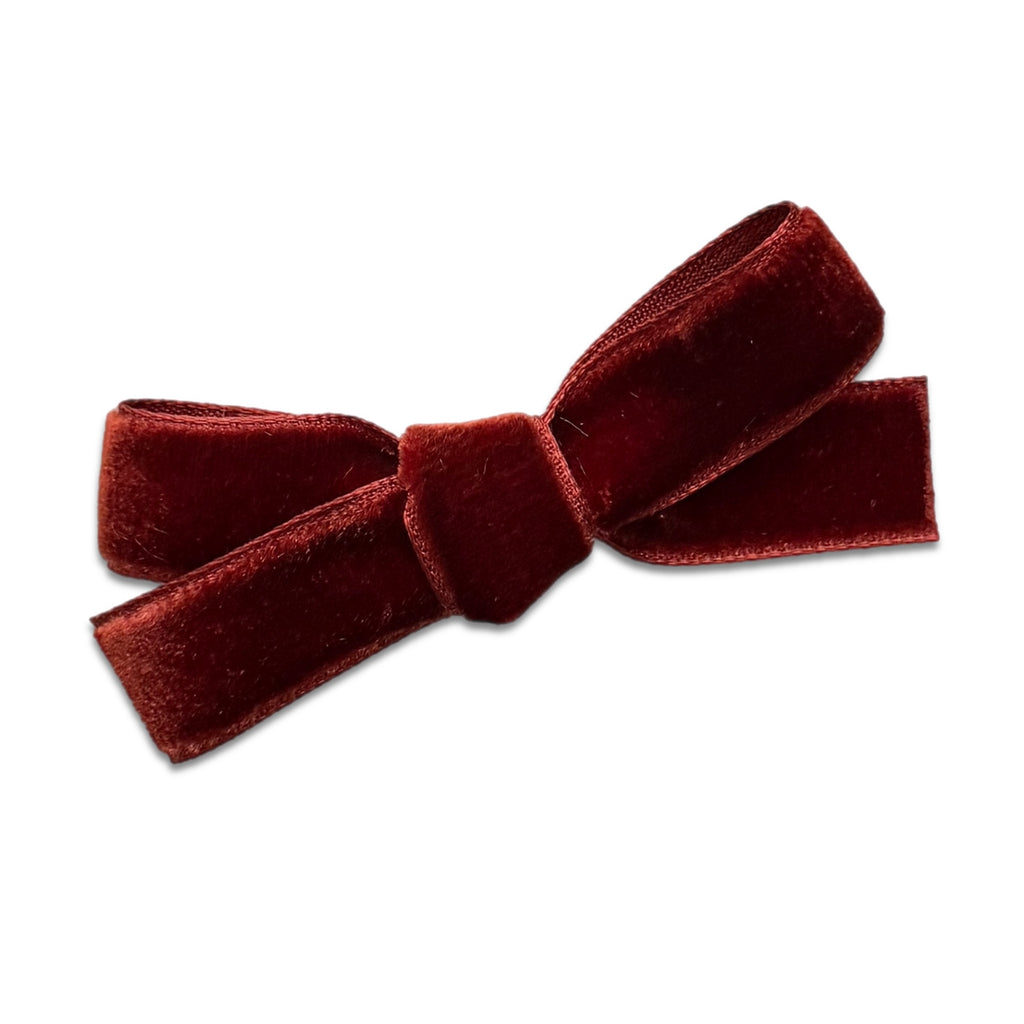 Hair Clips - Small Velvet Hair Bows - Baby Bows - Baby Gift-no slip velvet hair bows no slip velvethair clips-Moo G Clips