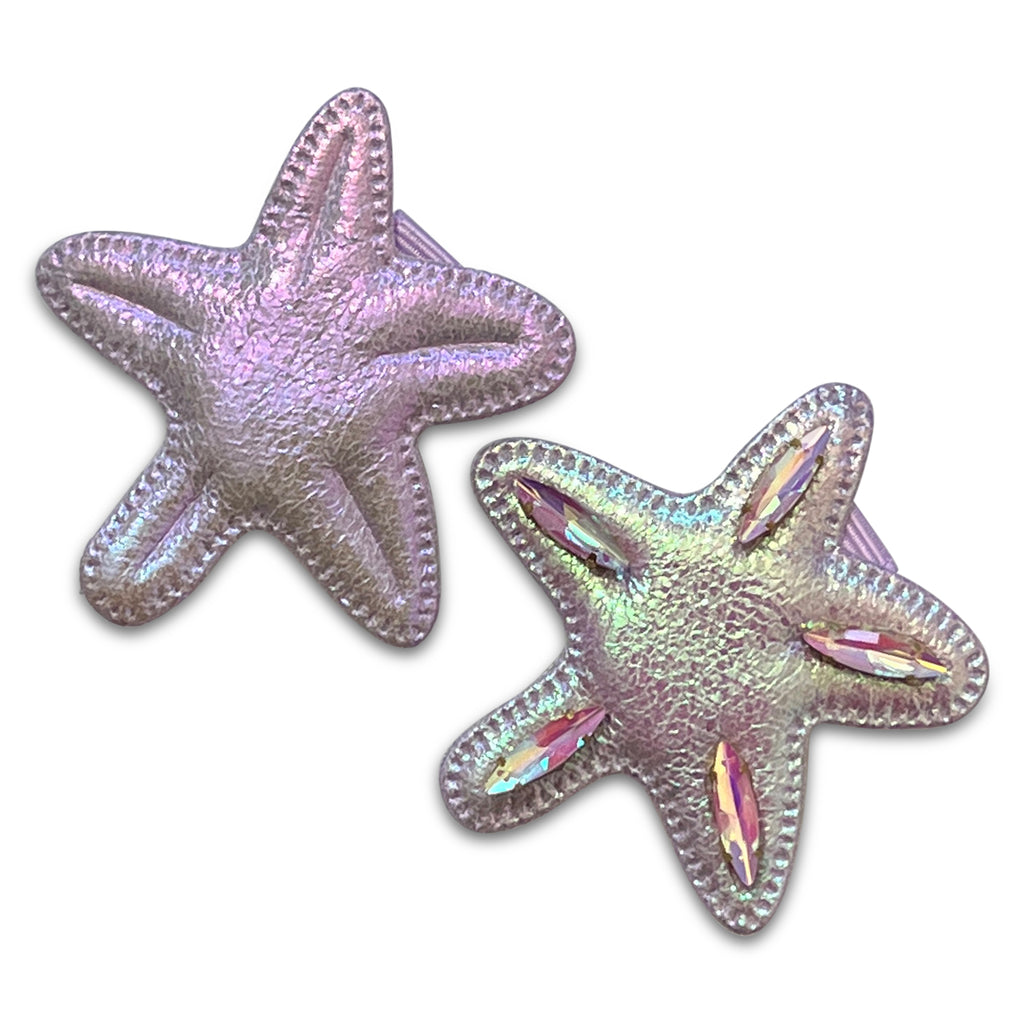 Iridescent Starfish Applique Hair Clips-Clearance no slip hair clips-Flower No slip hair clips-Animal no slip hair clips-Star no slip hair clip-heart no slip hair clips-butterfly no slip hair clips-Moo G Clips