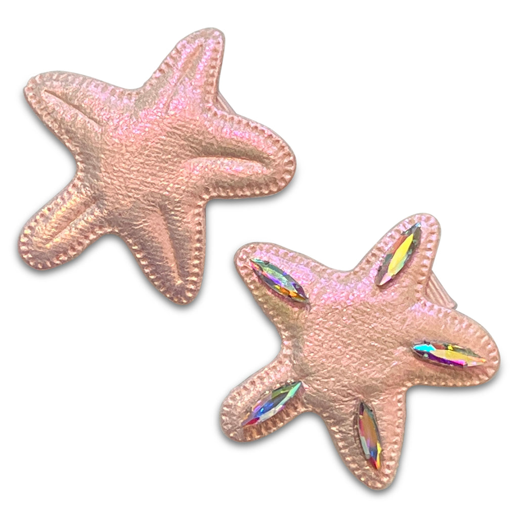 Iridescent Starfish Applique Hair Clips-Clearance no slip hair clips-Flower No slip hair clips-Animal no slip hair clips-Star no slip hair clip-heart no slip hair clips-butterfly no slip hair clips-Moo G Clips