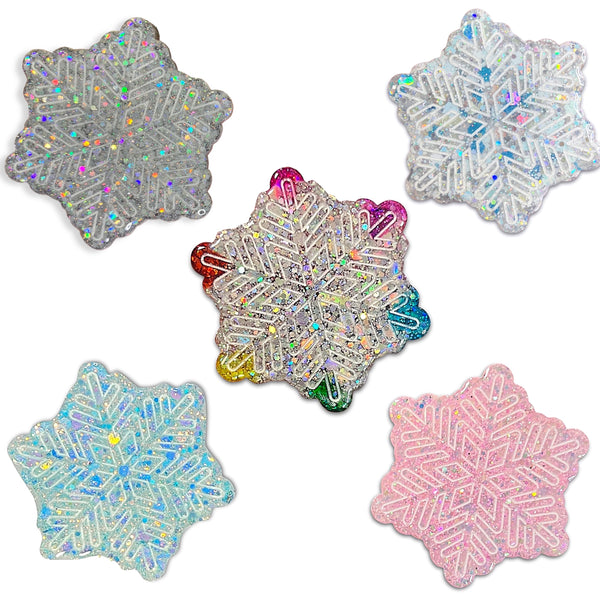 Large Snowflake Resin Hair Clips *NEW colors added!*-Clearance no slip hair clips-Flower No slip hair clips-Animal no slip hair clips-Star no slip hair clip-heart no slip hair clips-butterfly no slip hair clips-Moo G Clips