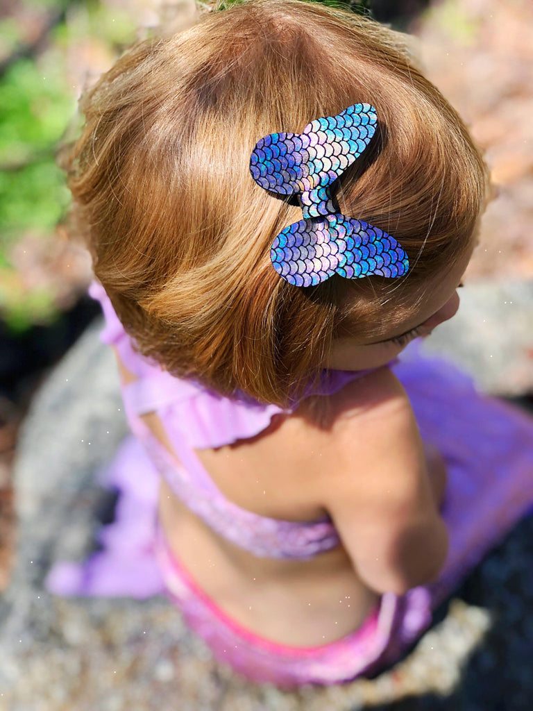 Leather Butterfly Hair Bows - Metallics-leather butterfly hair accessories - no slip clip - party hair bows - spring hair accessories - easter hair bows -Moo G Clips