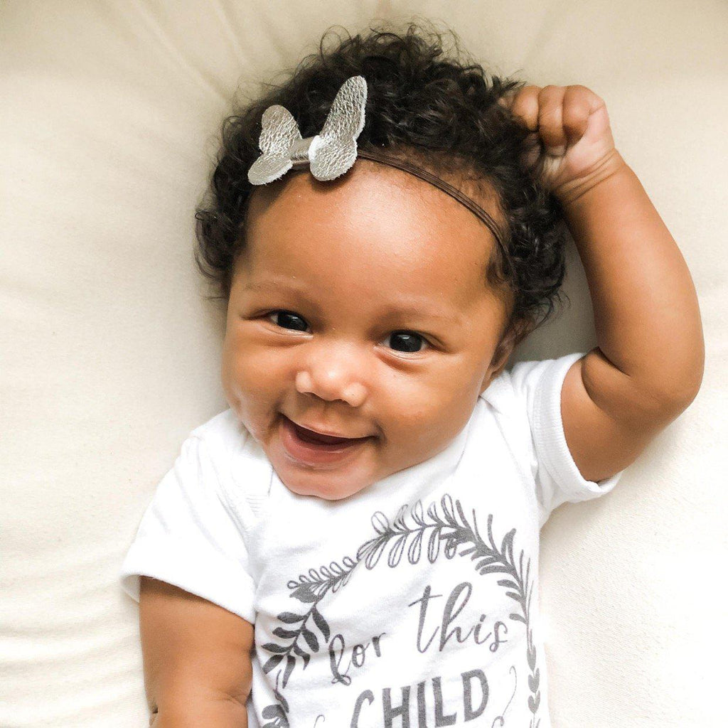 Leather Butterfly Hair Bows - Metallics-leather butterfly hair accessories - no slip clip - party hair bows - spring hair accessories - easter hair bows -Moo G Clips