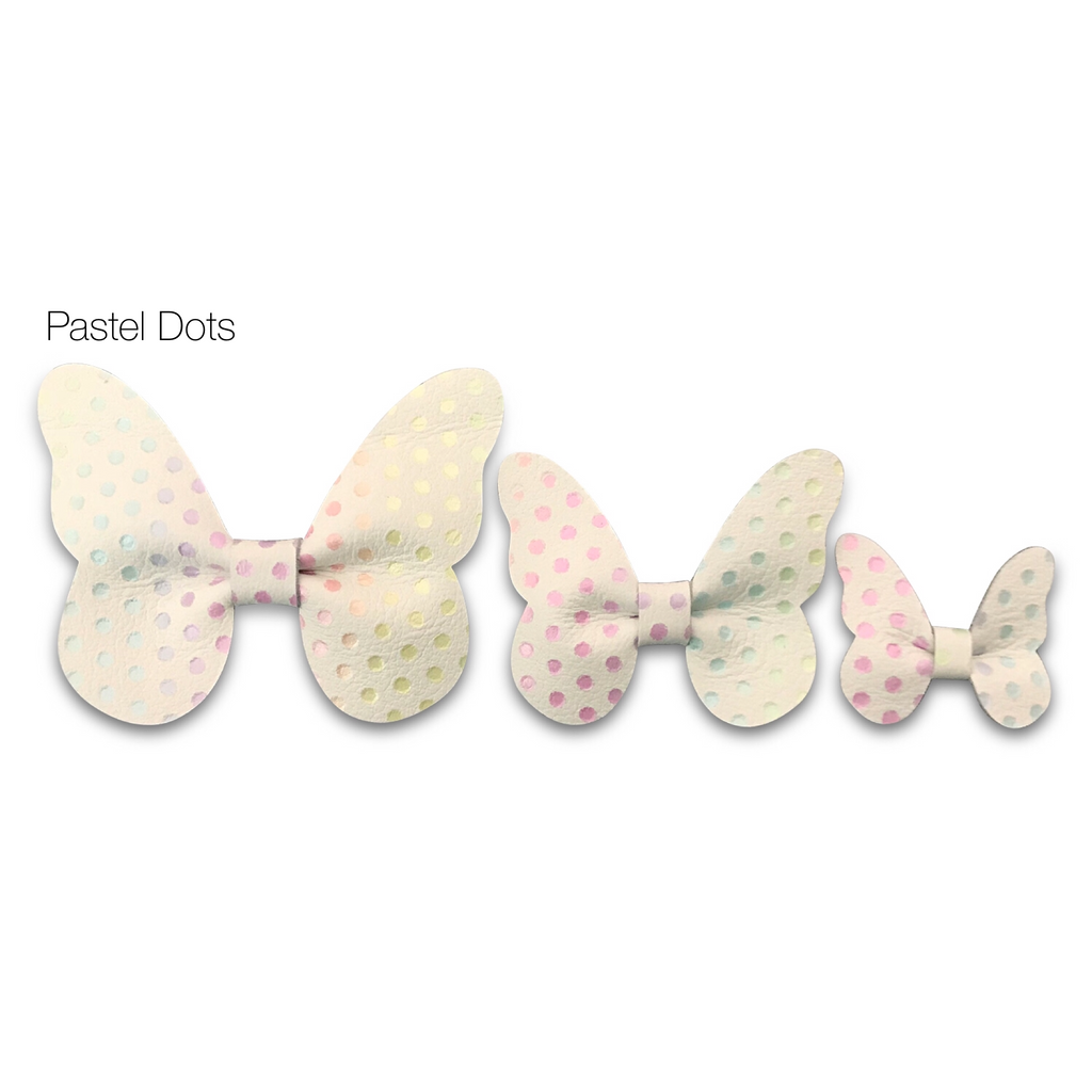 Leather Butterfly Hair Bows - Prints-leather butterfly hair accessories - no slip clip - party hair bows - spring hair accessories - easter hair bows -Moo G Clips