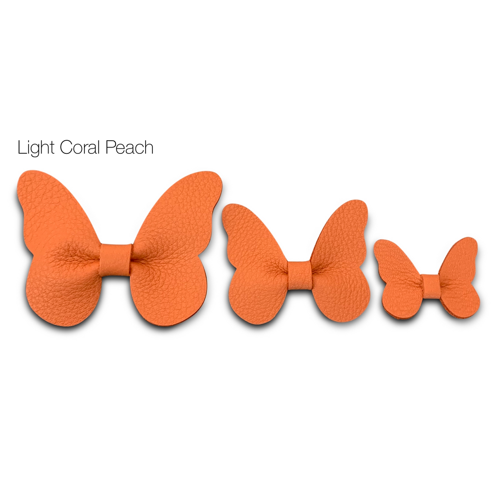 Leather Butterfly Hair Clip Bows for Girls - Assortment of Solid Colors-leather butterfly hair accessories - no slip clip - party hair bows - spring hair accessories - easter hair bows -Moo G Clips