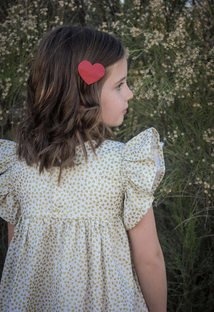 Leather Hearts *NEW colors added!*-no slip leather hair bows no slip leather hair clips-Moo G Clips