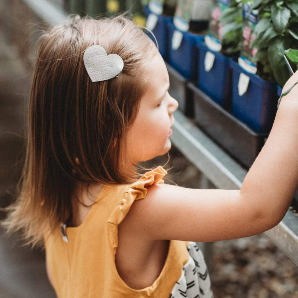 Leather Hearts *NEW colors added!*-no slip leather hair bows no slip leather hair clips-Moo G Clips