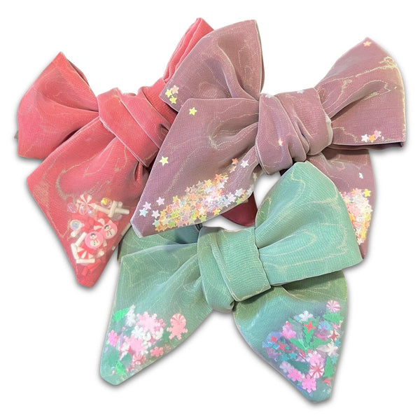 Organza Shaker Hair Bows-Clearance no slip hair clips-Flower No slip hair clips-Animal no slip hair clips-Star no slip hair clip-heart no slip hair clips-butterfly no slip hair clips-Moo G Clips