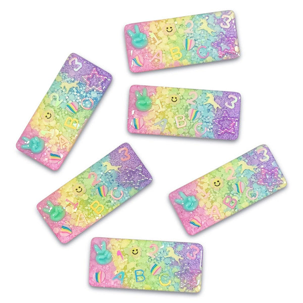 Pastel Rainbow Back to School Resin Hair Clips-Clearance no slip hair clips-Flower No slip hair clips-Animal no slip hair clips-Star no slip hair clip-heart no slip hair clips-butterfly no slip hair clips-Moo G Clips