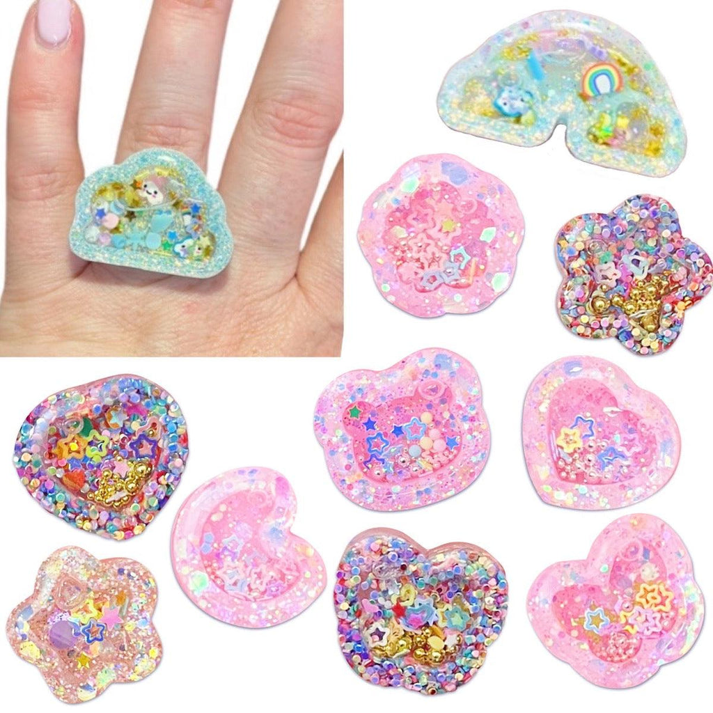 Resin Liquid Shaker Rings-Clearance no slip hair clips-Flower No slip hair clips-Animal no slip hair clips-Star no slip hair clip-heart no slip hair clips-butterfly no slip hair clips-Moo G Clips