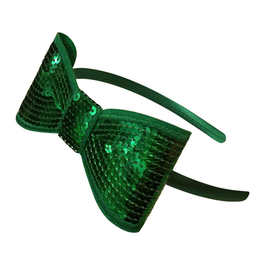 Sequin Bow Hard Headbands-girls sequin bow headband-Moo G Clips
