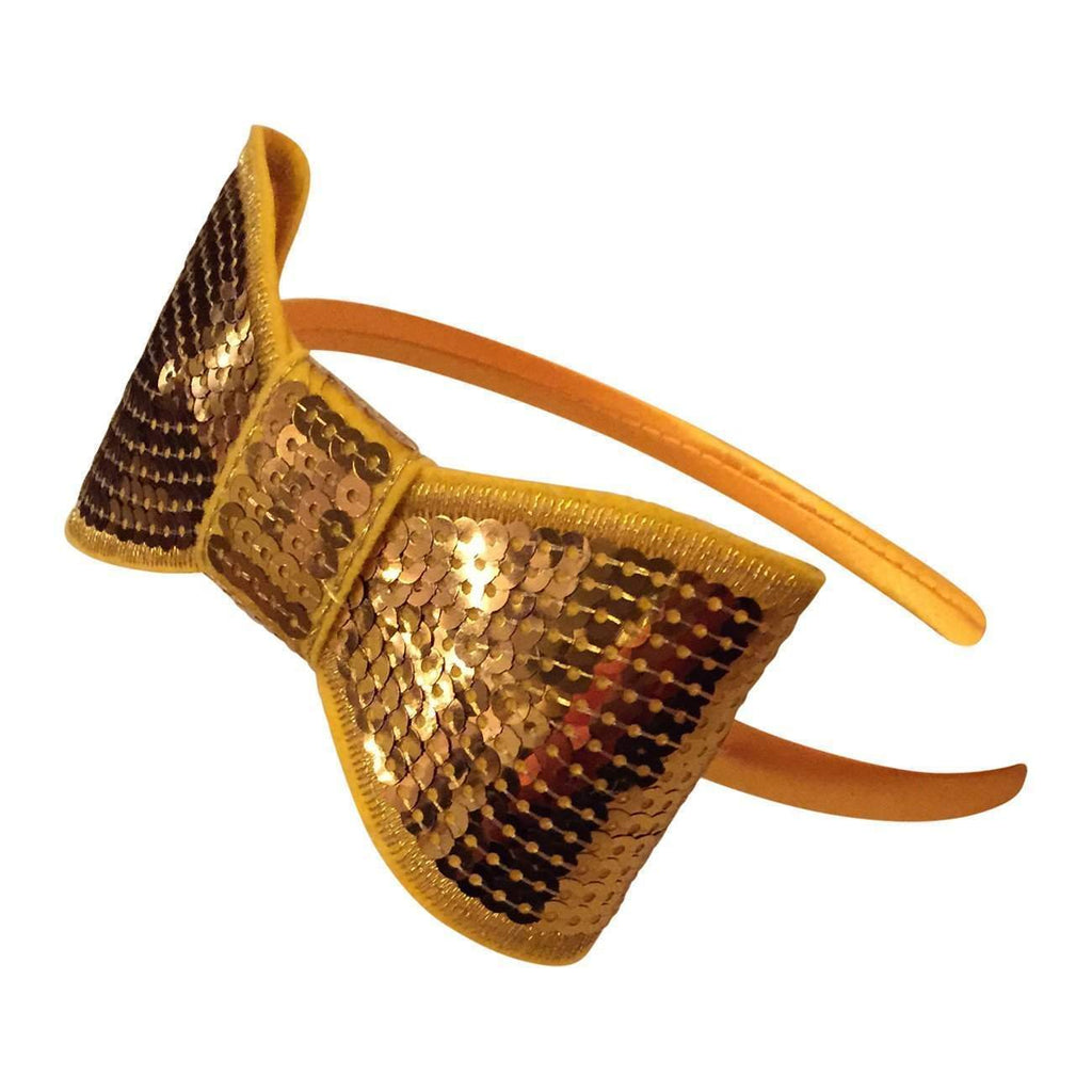 Sequin Bow Hard Headbands-girls sequin bow headband-Moo G Clips