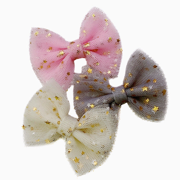 Small Tulle Hair Bows *NEW COLORS ADDED!*-Clearance no slip hair clips-Flower No slip hair clips-Animal no slip hair clips-Star no slip hair clip-heart no slip hair clips-butterfly no slip hair clips-Moo G Clips