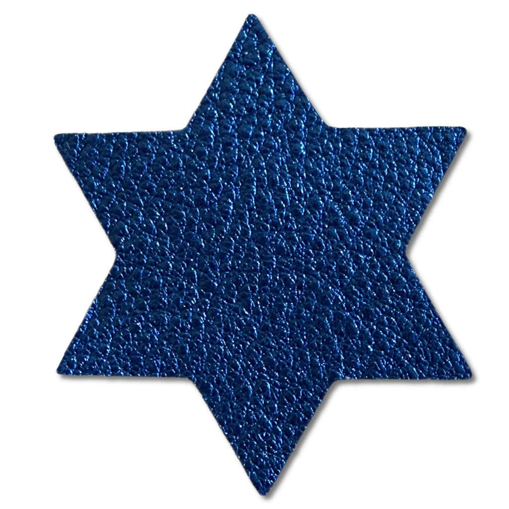 Star of David Metallic Leather Hair Clips-no slip leather hair bows no slip leather hair clips-Moo G Clips