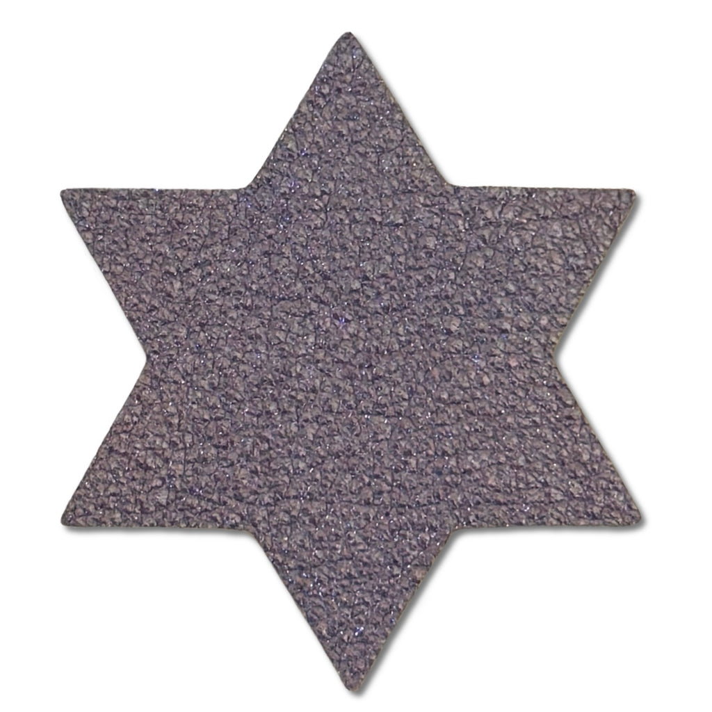 Star of David Metallic Leather Hair Clips-no slip leather hair bows no slip leather hair clips-Moo G Clips