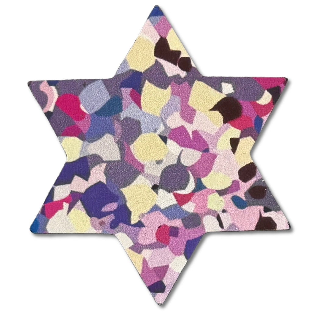 Star of David Prints Leather Hair Clips-no slip leather hair bows no slip leather hair clips-Moo G Clips