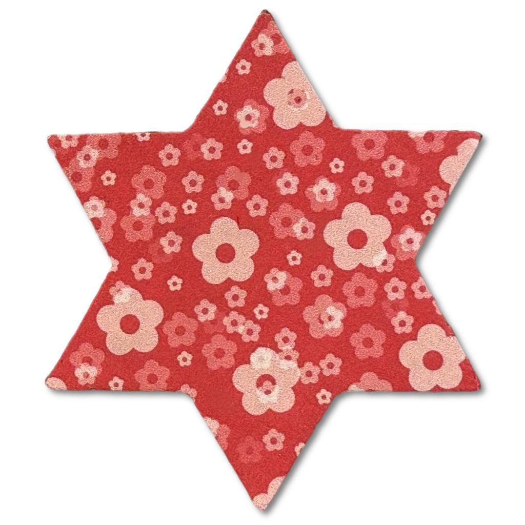 Star of David Prints Leather Hair Clips-no slip leather hair bows no slip leather hair clips-Moo G Clips