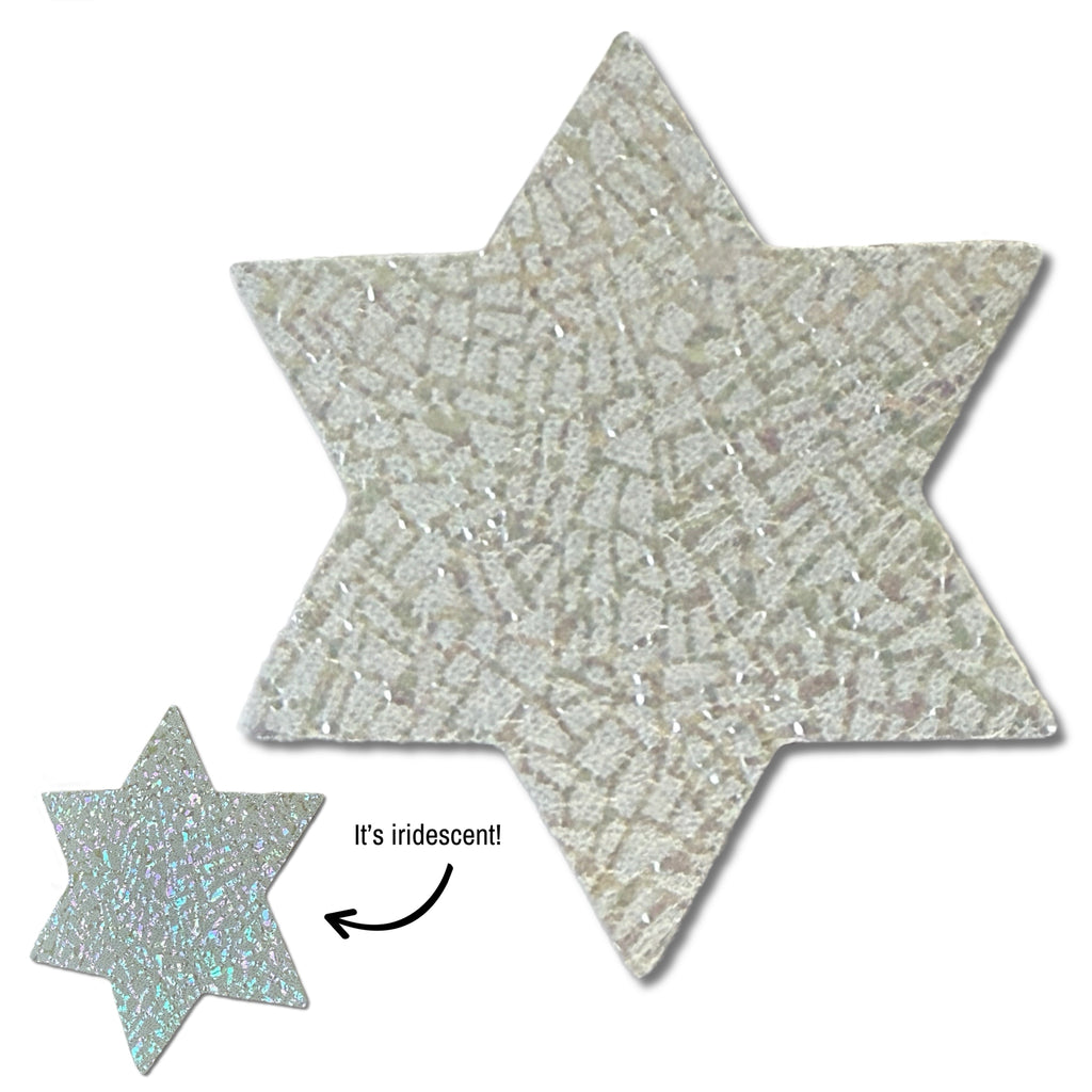 Star of David Prints Leather Hair Clips-no slip leather hair bows no slip leather hair clips-Moo G Clips