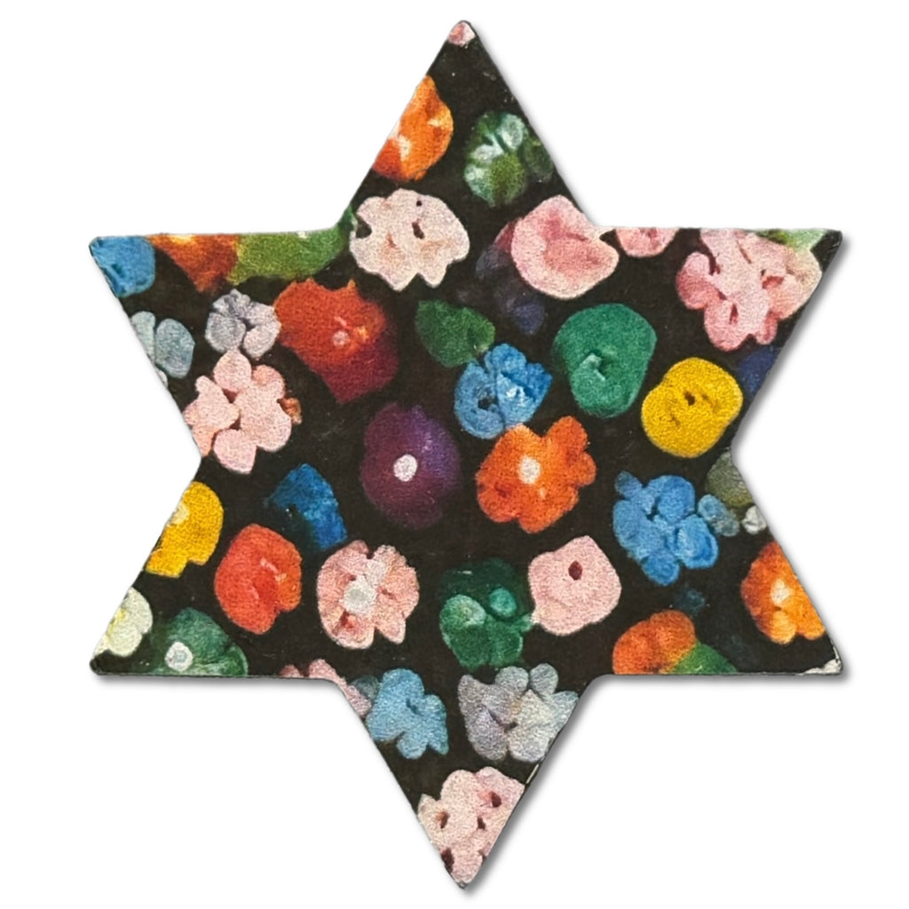 Star of David Prints Leather Hair Clips-no slip leather hair bows no slip leather hair clips-Moo G Clips
