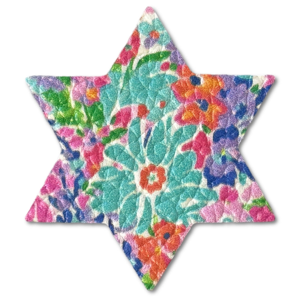 Star of David Prints Leather Hair Clips-no slip leather hair bows no slip leather hair clips-Moo G Clips