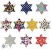 Star of David Prints Leather Hair Clips-no slip leather hair bows no slip leather hair clips-Moo G Clips