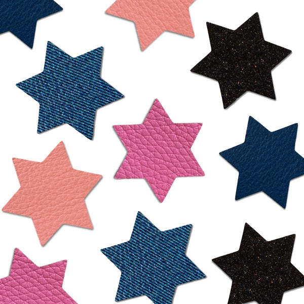 Star of David Solid Leather Hair Clips-no slip leather hair bows no slip leather hair clips-Moo G Clips
