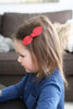 Basic Color Leather Hair Bows-no slip leather hair bows no slip leather hair clips-Moo G Clips