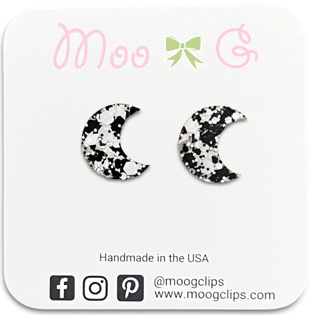 Black & White Moon Resin Earrings-Clearance no slip hair clips-Flower No slip hair clips-Animal no slip hair clips-Star no slip hair clip-heart no slip hair clips-butterfly no slip hair clips-Moo G Clips