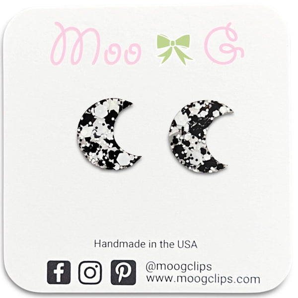 Black & White Moon Resin Earrings-Clearance no slip hair clips-Flower No slip hair clips-Animal no slip hair clips-Star no slip hair clip-heart no slip hair clips-butterfly no slip hair clips-Moo G Clips