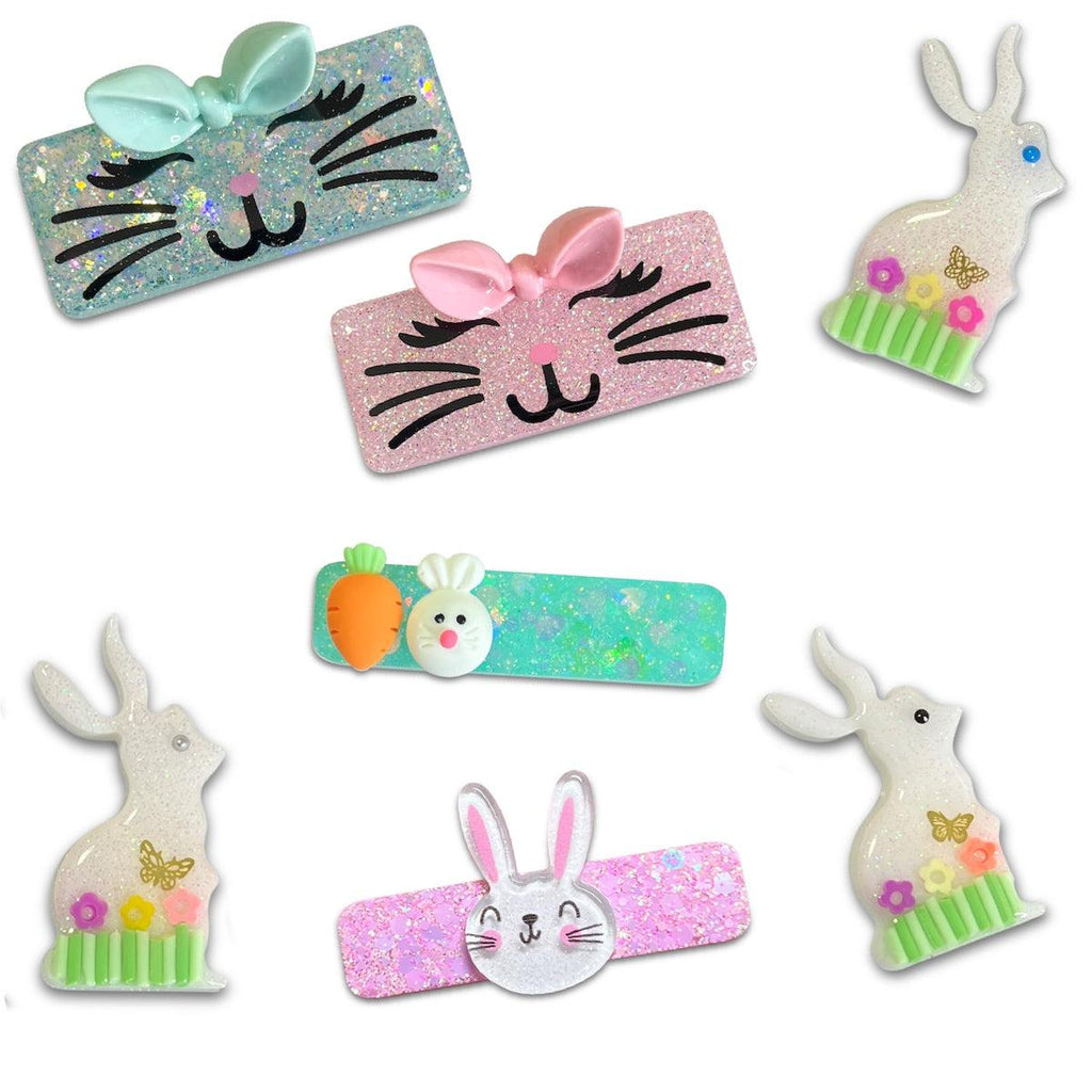 Bunny Rabbit Resin Hair Clips *NEW!*-Clearance no slip hair clips-Flower No slip hair clips-Animal no slip hair clips-Star no slip hair clip-heart no slip hair clips-butterfly no slip hair clips-Moo G Clips