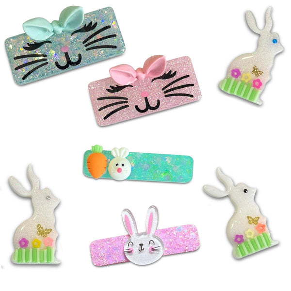 Bunny Rabbit Resin Hair Clips *NEW!*-Clearance no slip hair clips-Flower No slip hair clips-Animal no slip hair clips-Star no slip hair clip-heart no slip hair clips-butterfly no slip hair clips-Moo G Clips