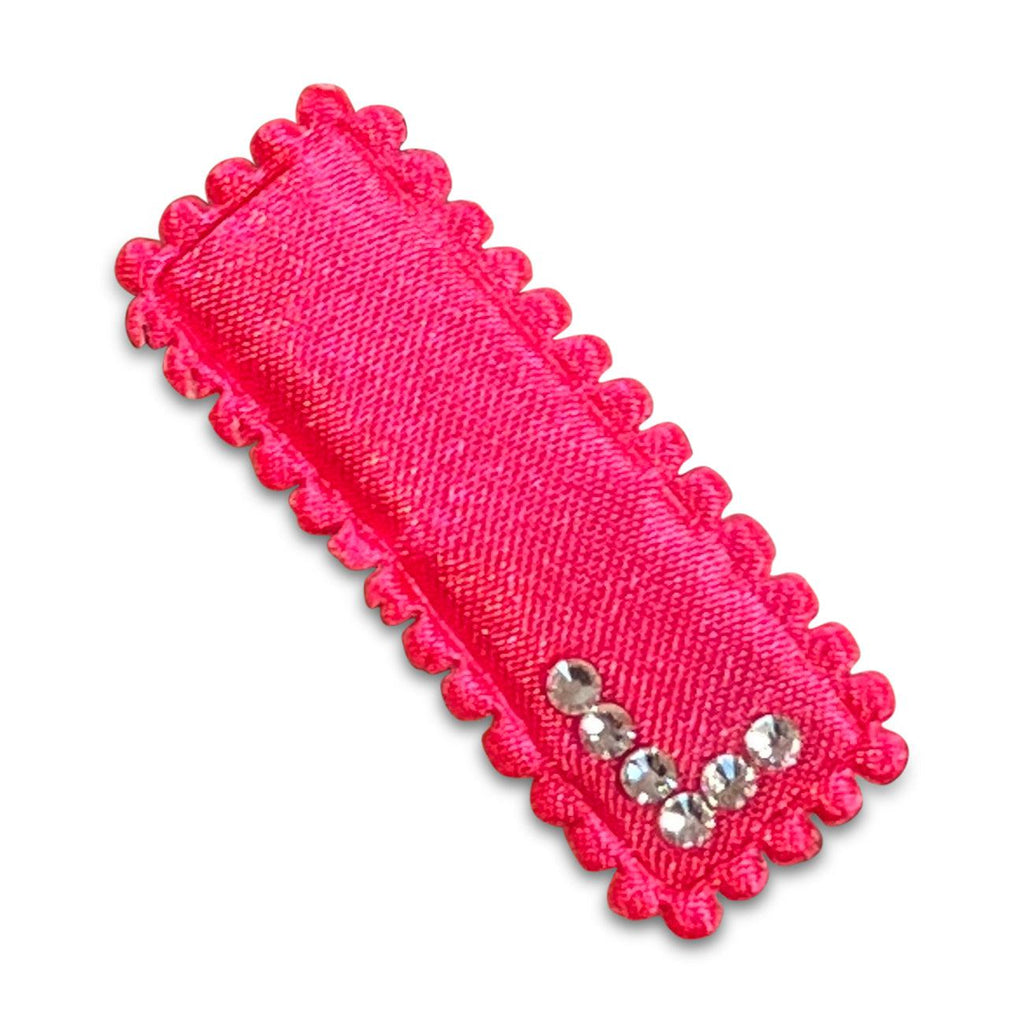 Crystal Initial Small Snap Hair Clips-no slip girls hair clips - no slip baby hair bows-Moo G Clips