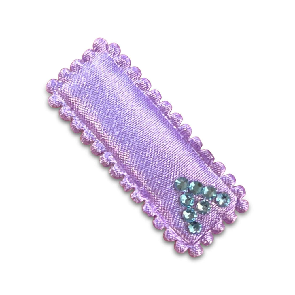 Crystal Initial Small Snap Hair Clips-no slip girls hair clips - no slip baby hair bows-Moo G Clips