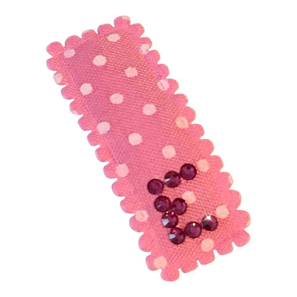 Crystal Initial Small Snap Hair Clips-no slip girls hair clips - no slip baby hair bows-Moo G Clips