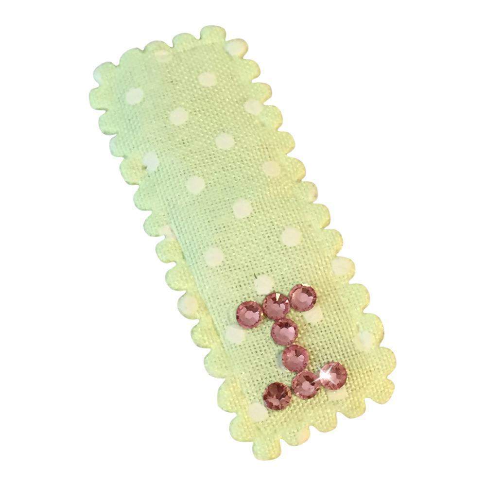 Crystal Initial Small Snap Hair Clips-no slip girls hair clips - no slip baby hair bows-Moo G Clips