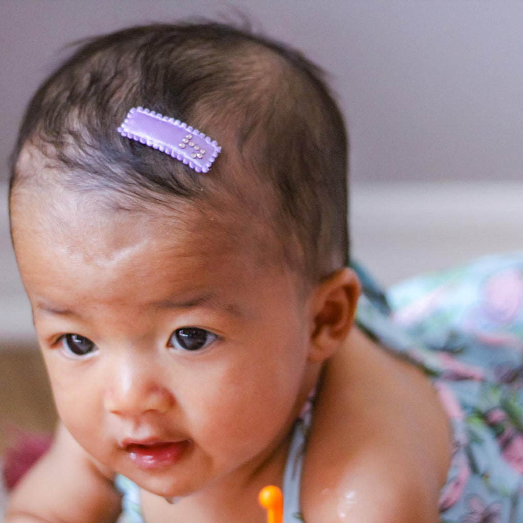 Crystal Initial Small Snap Hair Clips-no slip girls hair clips - no slip baby hair bows-Moo G Clips