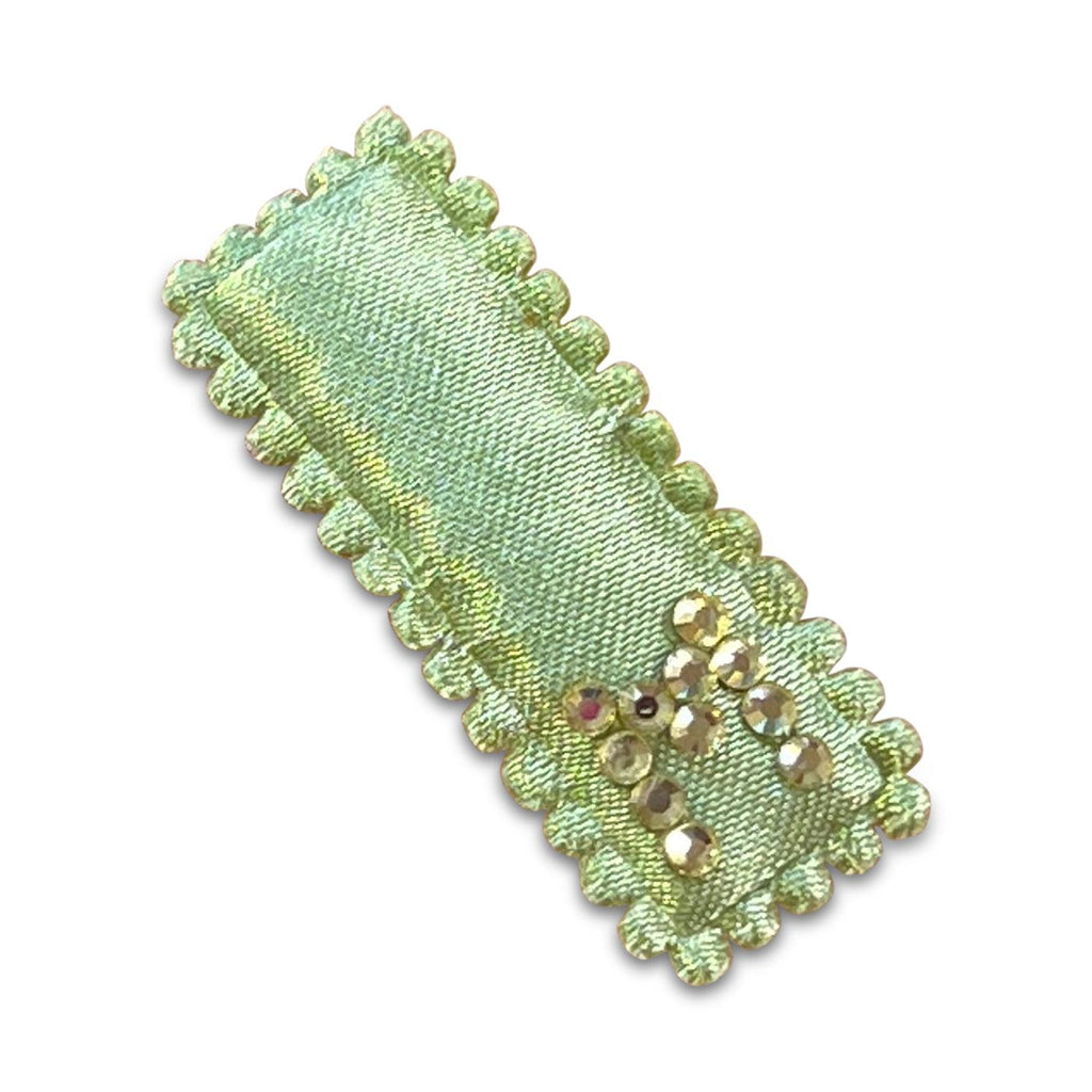 Crystal Initial Small Snap Hair Clips-no slip girls hair clips - no slip baby hair bows-Moo G Clips