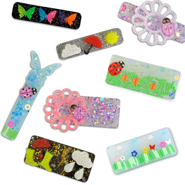 Garden Collection Resin Hair Clips. *NEW!*-Clearance no slip hair clips-Flower No slip hair clips-Animal no slip hair clips-Star no slip hair clip-heart no slip hair clips-butterfly no slip hair clips-Moo G Clips