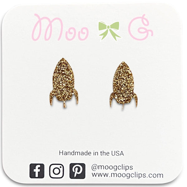 Gold Rocket Ship Resin Earrings-Clearance no slip hair clips-Flower No slip hair clips-Animal no slip hair clips-Star no slip hair clip-heart no slip hair clips-butterfly no slip hair clips-Moo G Clips