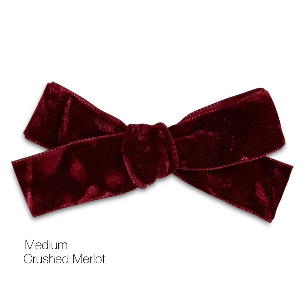 Hair Clips - Medium Velvet Hair Bows - Baby Bows - Baby Gift-no slip velvet hair bows no slip velvethair clips-Moo G Clips