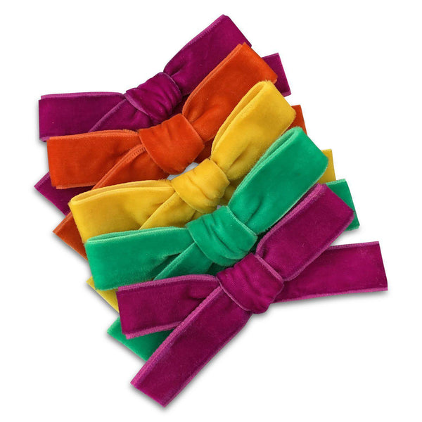 Hair Clips - Small Velvet Hair Bows - Baby Bows - Baby Gift-no slip velvet hair bows no slip velvethair clips-Moo G Clips