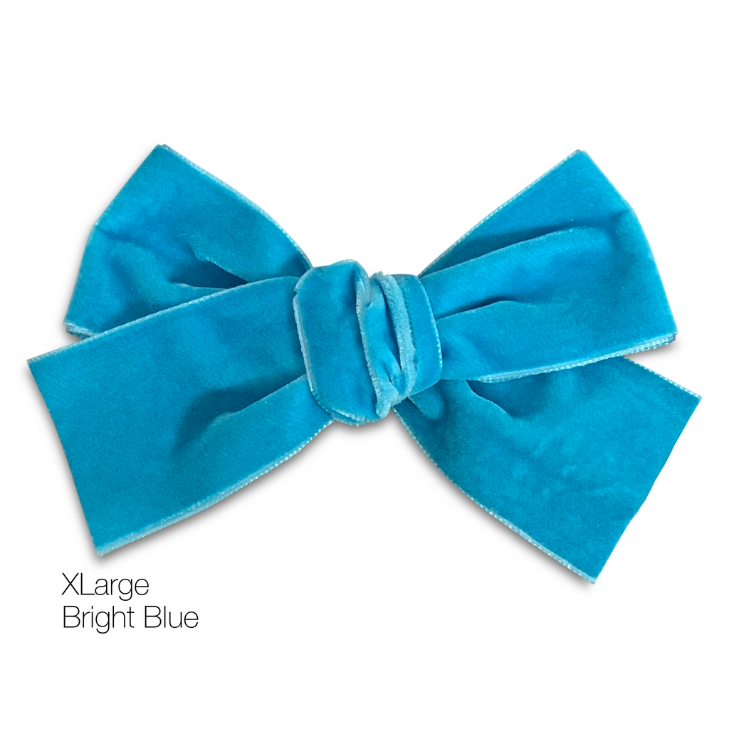 Hair Clips -XLarge Velvet Hair Bows - Baby Bows - Baby Gift-no slip velvet hair bows no slip velvethair clips-Moo G Clips