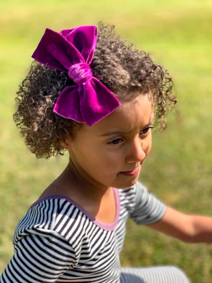 Hair Clips -XLarge Velvet Hair Bows - Baby Bows - Baby Gift-no slip velvet hair bows no slip velvethair clips-Moo G Clips