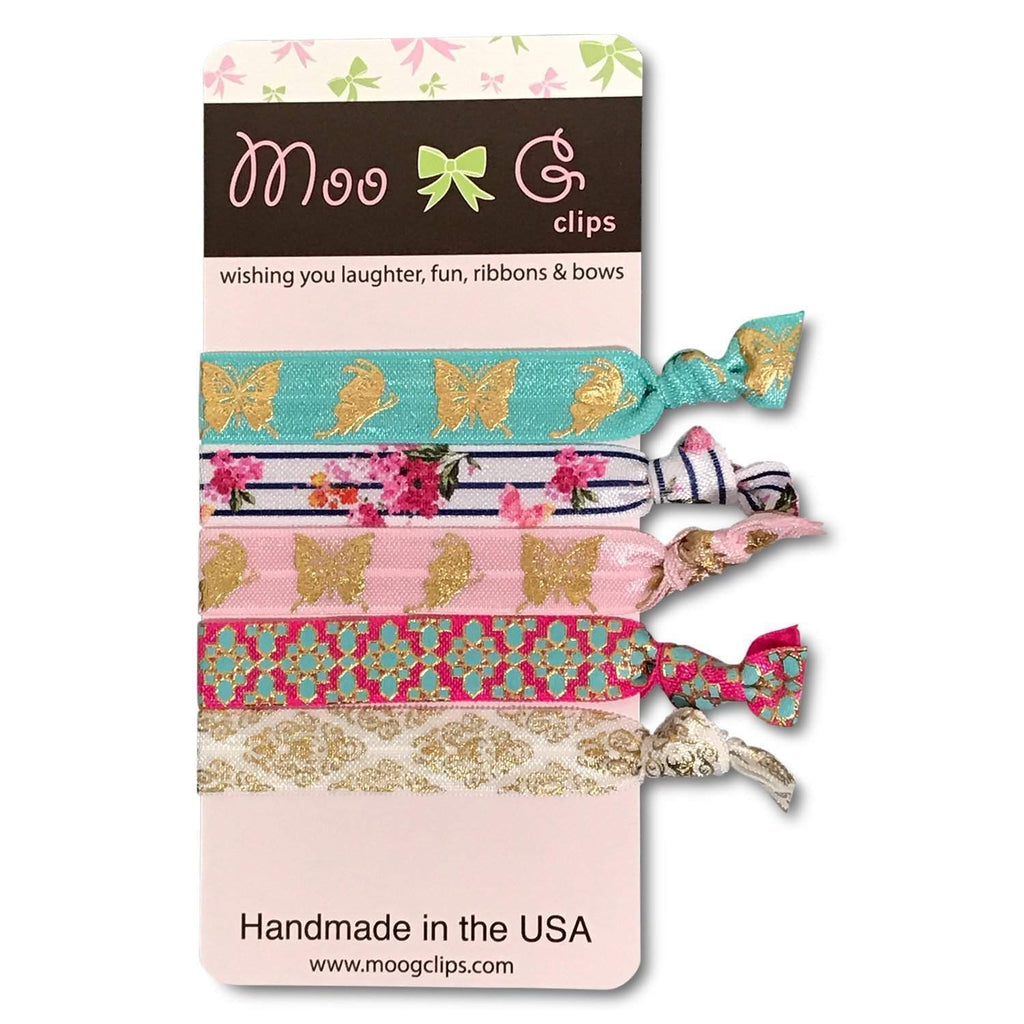 Hair Ties All-ponytail holders - party favor - girls hair accessories-Moo G Clips
