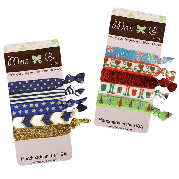 Holiday Hair Tie Sets-Clearance no slip hair clips-Flower No slip hair clips-Animal no slip hair clips-Star no slip hair clip-heart no slip hair clips-butterfly no slip hair clips-Moo G Clips