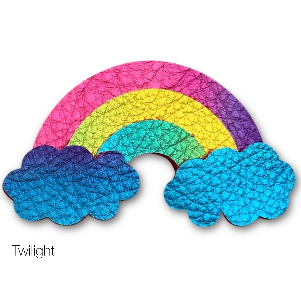LIMITED EDITION Leather Rainbow-Rainbow Hair Bows-no slip leather hair bows no slip leather hair clips-Moo G Clips